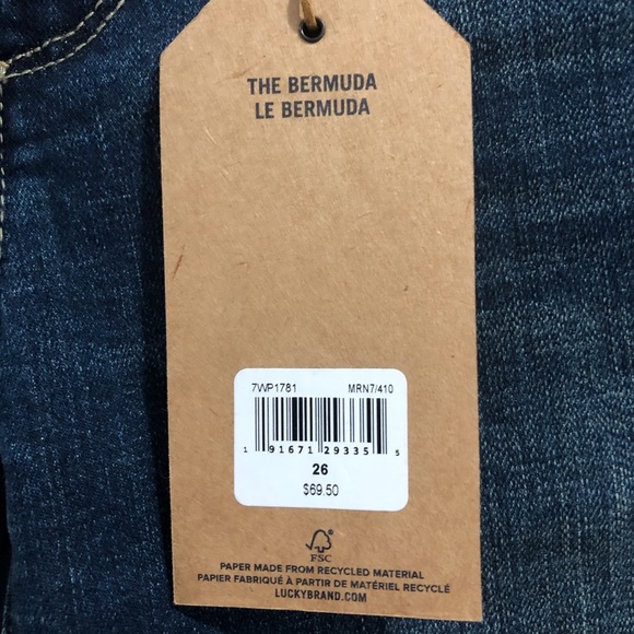 Lucky Brand | The Bermuda Dark Wash Jean Shorts - Picture 3 of 5
